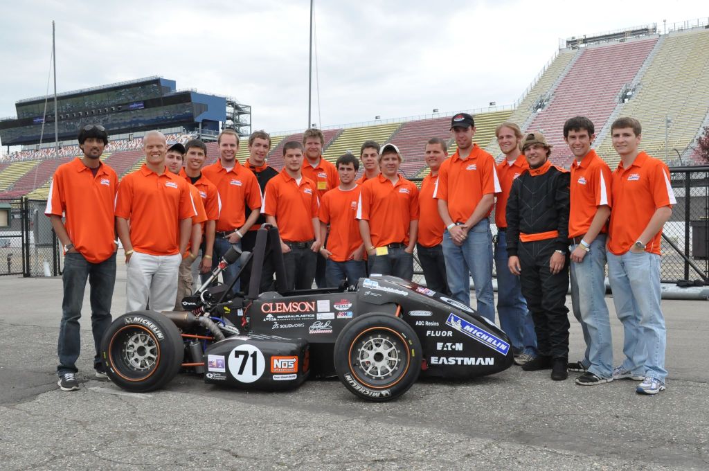 Clemson SAE Team with their composite car